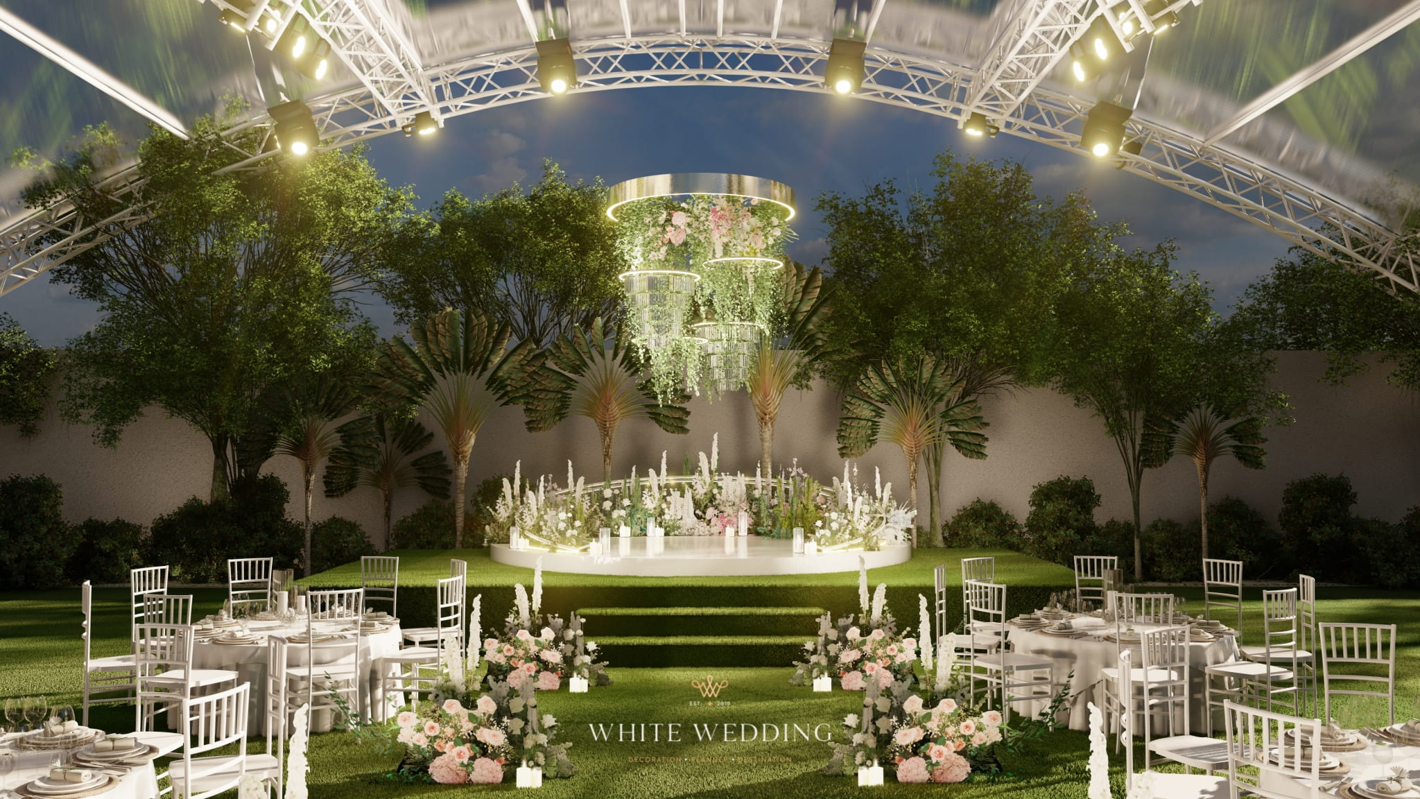 trang tri tiec cuoi love in bloom white wedding 2