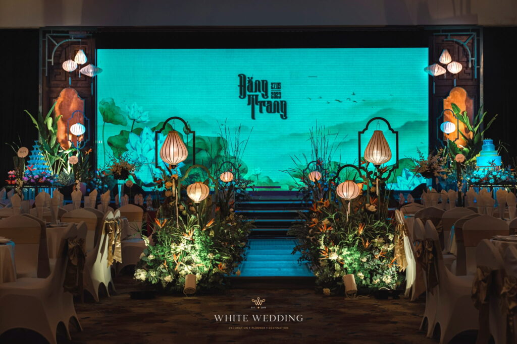 trang tri tiec cuoi modern indochine white wedding 3