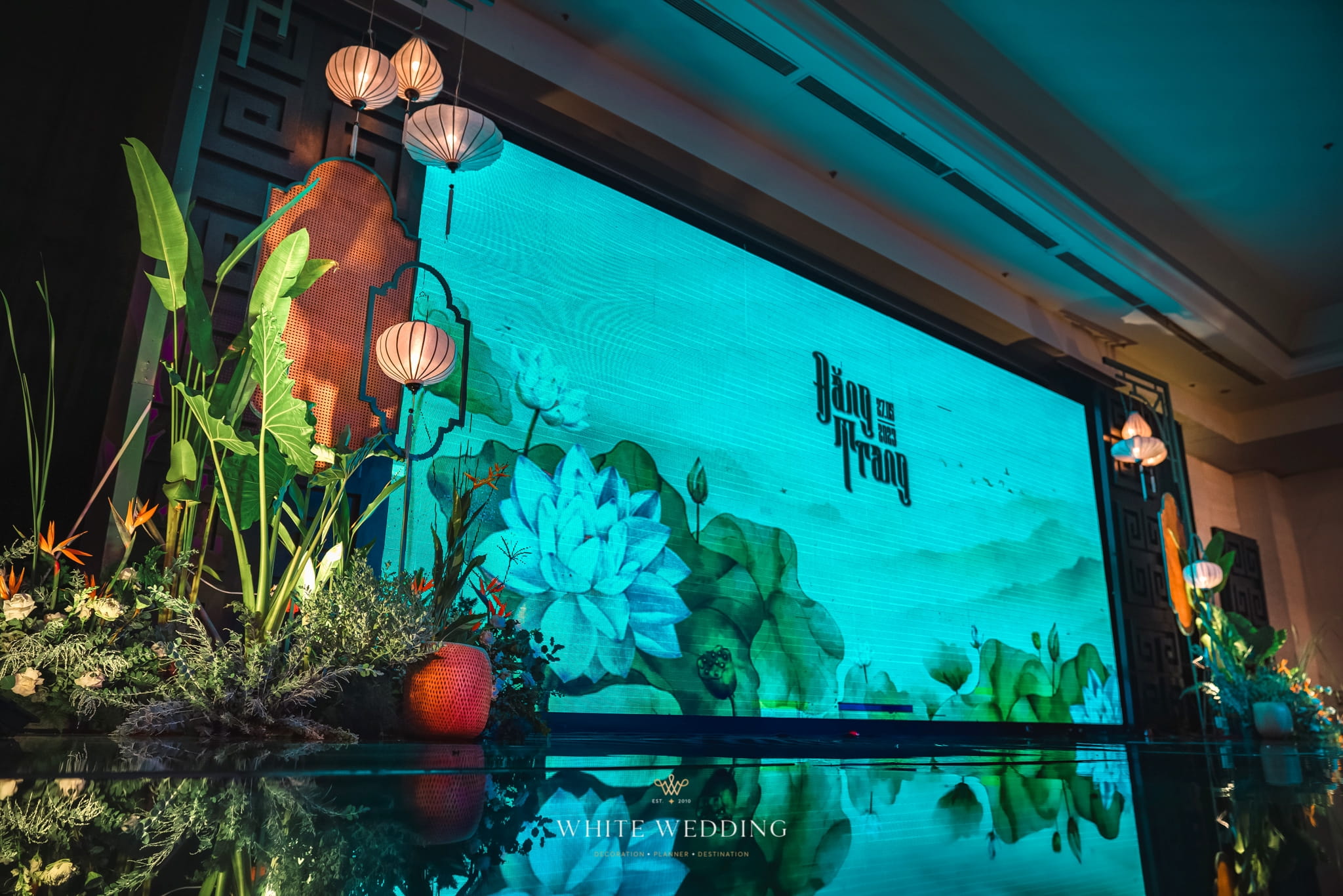 trang tri tiec cuoi modern indochine white wedding 5