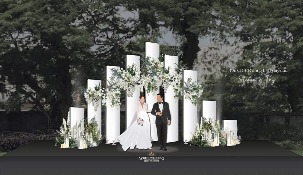 Checklist Chuẩn Bị Đám Cưới Từ A-Z: Lịch Trình 12 Tháng Chi Tiết 3 trang tri tiec cuoi white land white wedding 2 1
