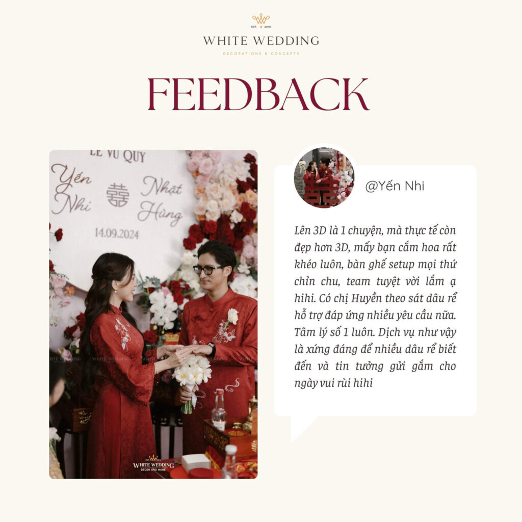 Feedback danh gia dich vu cuoi planner tphcm White Wedding 11