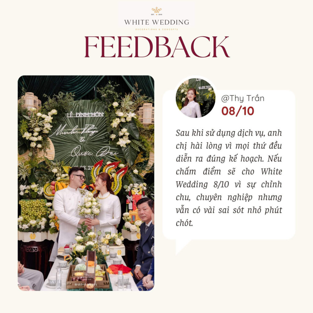 Feedback danh gia dich vu cuoi planner tphcm White Wedding 2