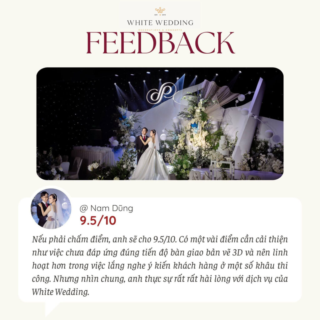 Feedback danh gia dich vu cuoi planner tphcm White Wedding 3