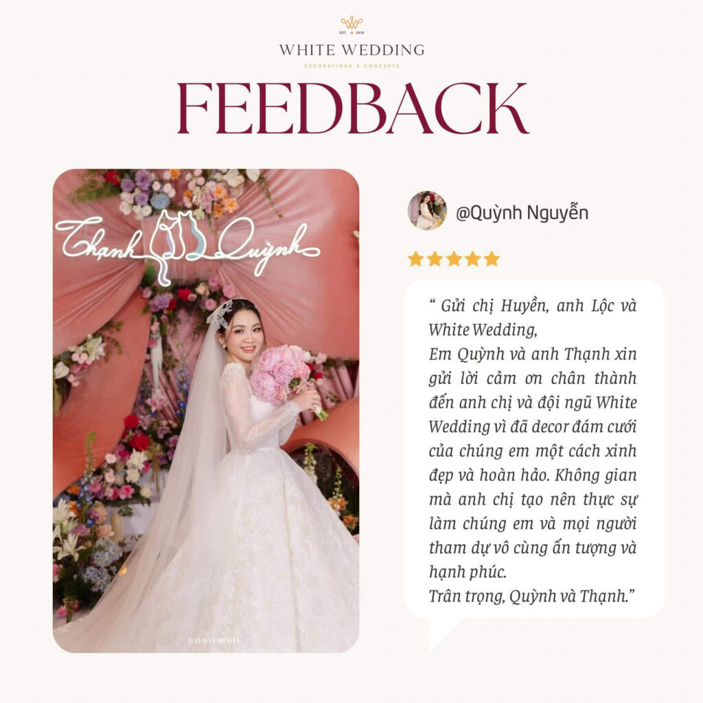 Feedback danh gia dich vu cuoi planner tphcm White Wedding 6
