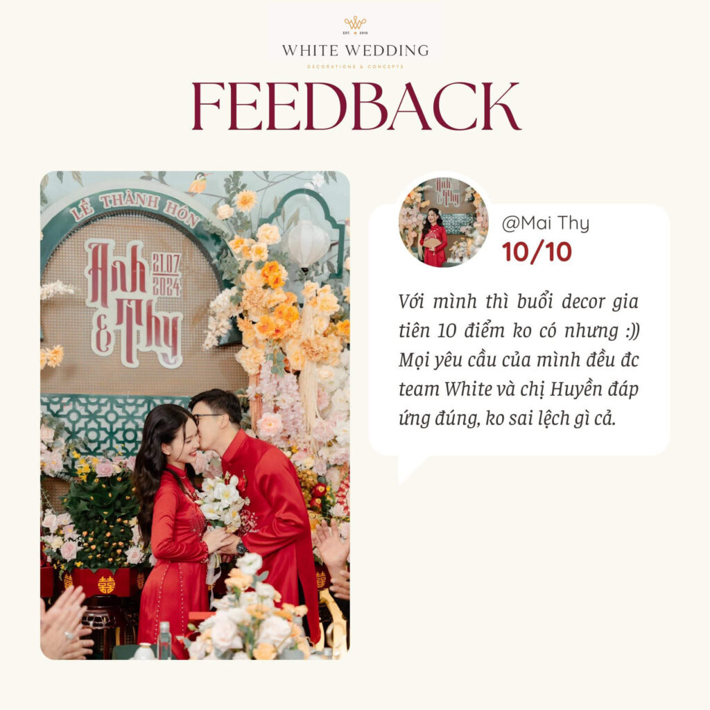 Feedback danh gia dich vu cuoi planner tphcm White Wedding 7