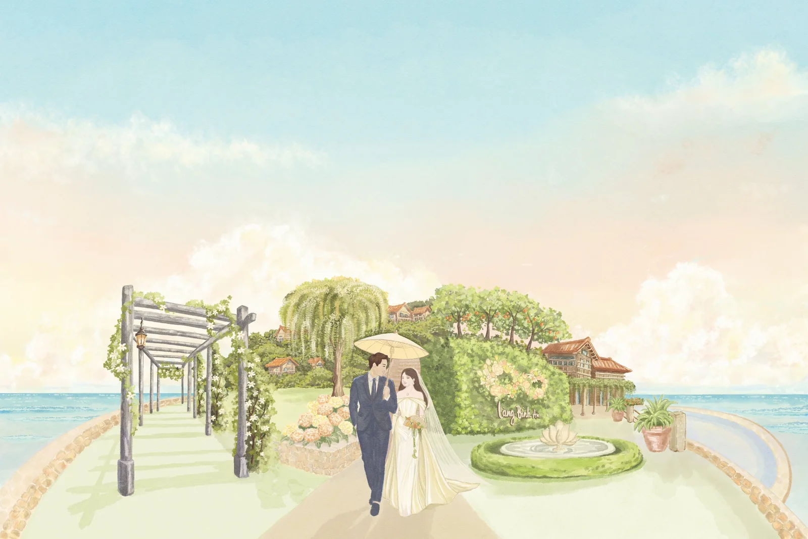 Khu vườn Bình An Village bên biển
